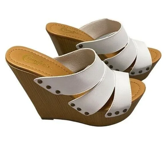Candie’s Women’s Platform Wedge Sandals Cawendy White Size 7.5 90s Y2K NIB - Picture 6 of 8